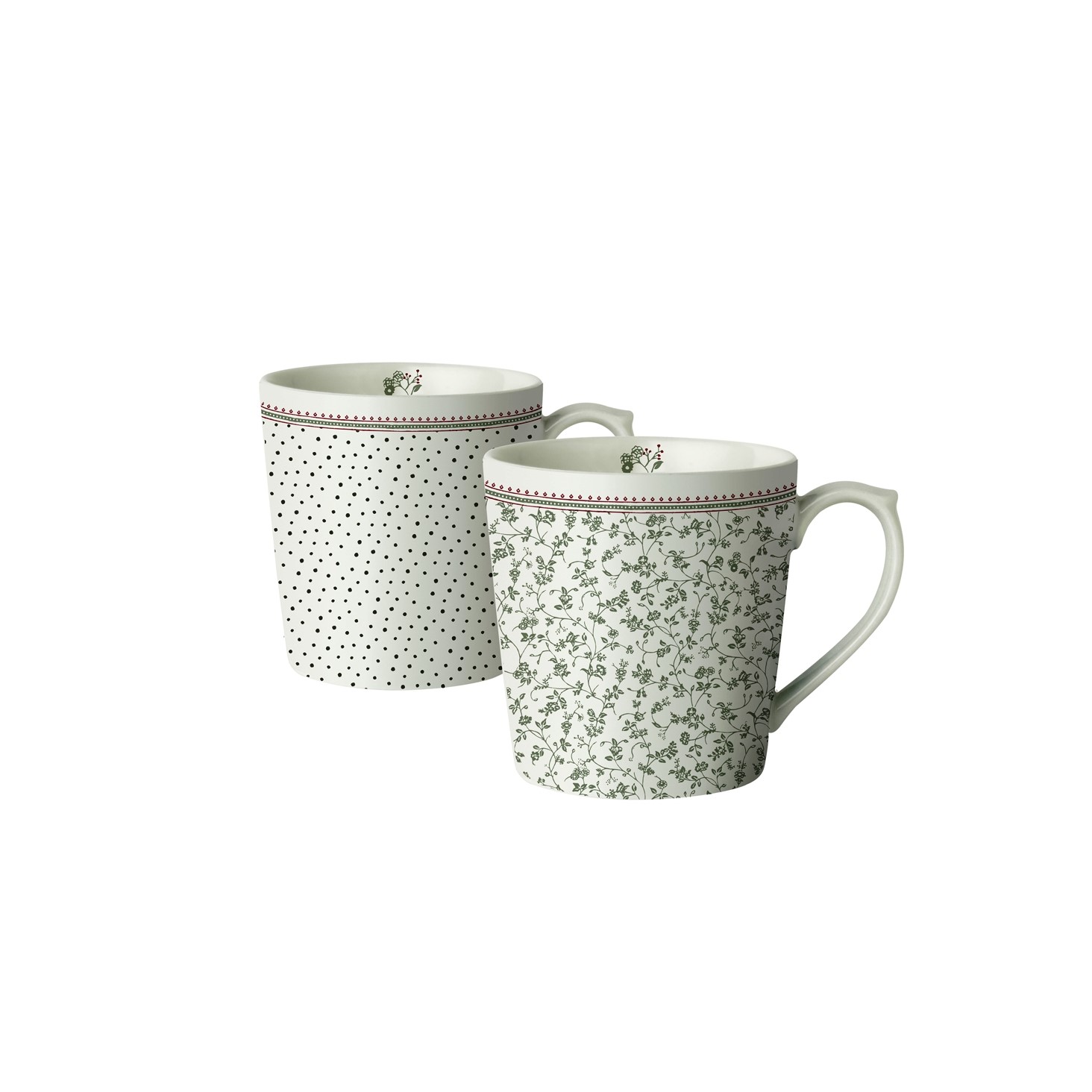 Набір чашок WILD CLEMATIS GIFTBOX SET OF2 MUGS 320ml (Dot/Green flowers)